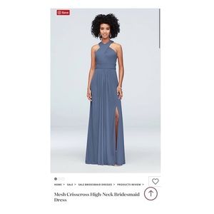 COPY - Mesh Crisscross High-Neck Bridesmaid Dress